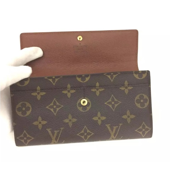 🏆💎💯 Louis Vuitton Portefeiulle Sarah Long Bifold Wallet Brown Monogram Wallet - Picture 5 of 8